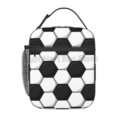 Soccer Insulated Lunch Bags Cooler Tote Organizer Bags Reusable Lunch Box for Women Girls Boys School Work Picnic Camping Travel