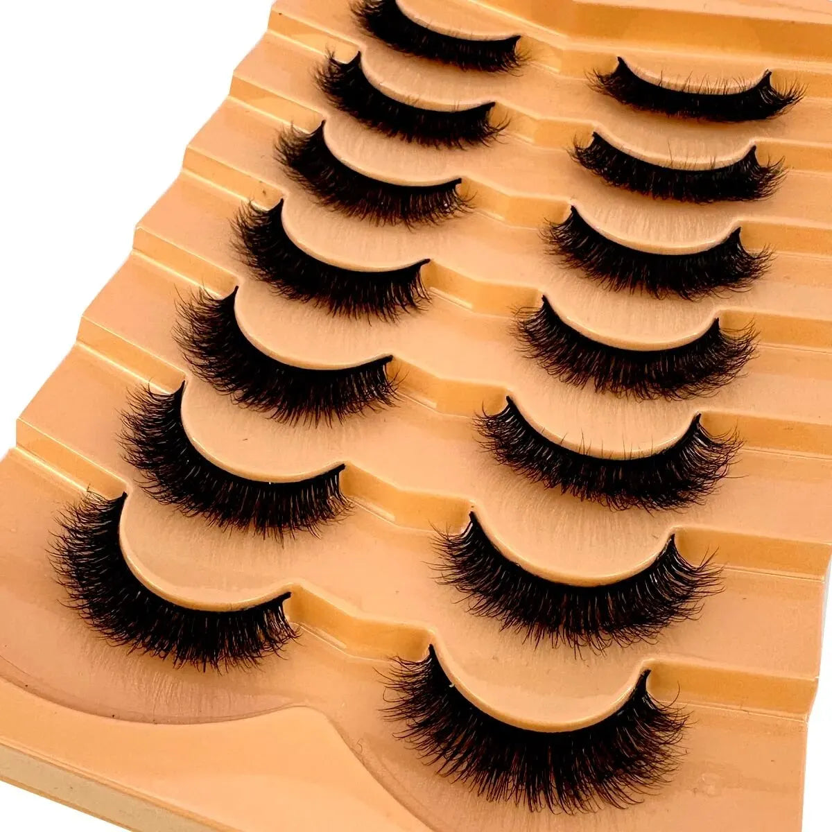 New 7 Pairs Lashes 3D Mink Fluffy Eyelashes Short Lasting Thick Wispy Natural Lashes Dramatic Volume Lashes Extension Thick Long