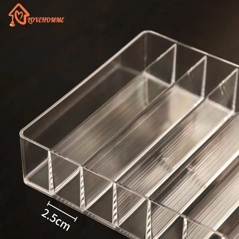 7 Grid Storage Box Clear Plastic Makeup Cosmetic Stand Holder Makeup Lipstick Eyeshadow Palette Storage Organizer