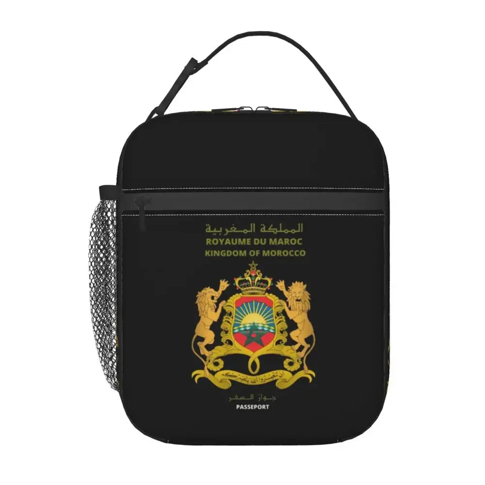 The Flag Of Morocco Thermal Insulated Lunch Bag Women Resuable Lunch Tote for School Office Outdoor Multifunction Food Box