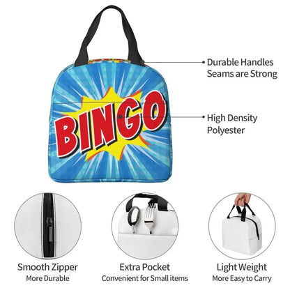 Hot Game Bingo Lunch Bag Leakproof Cooler Thermal Insulated Lunch Box For Women Kids School Beach Camping Travel Food Tote Bags