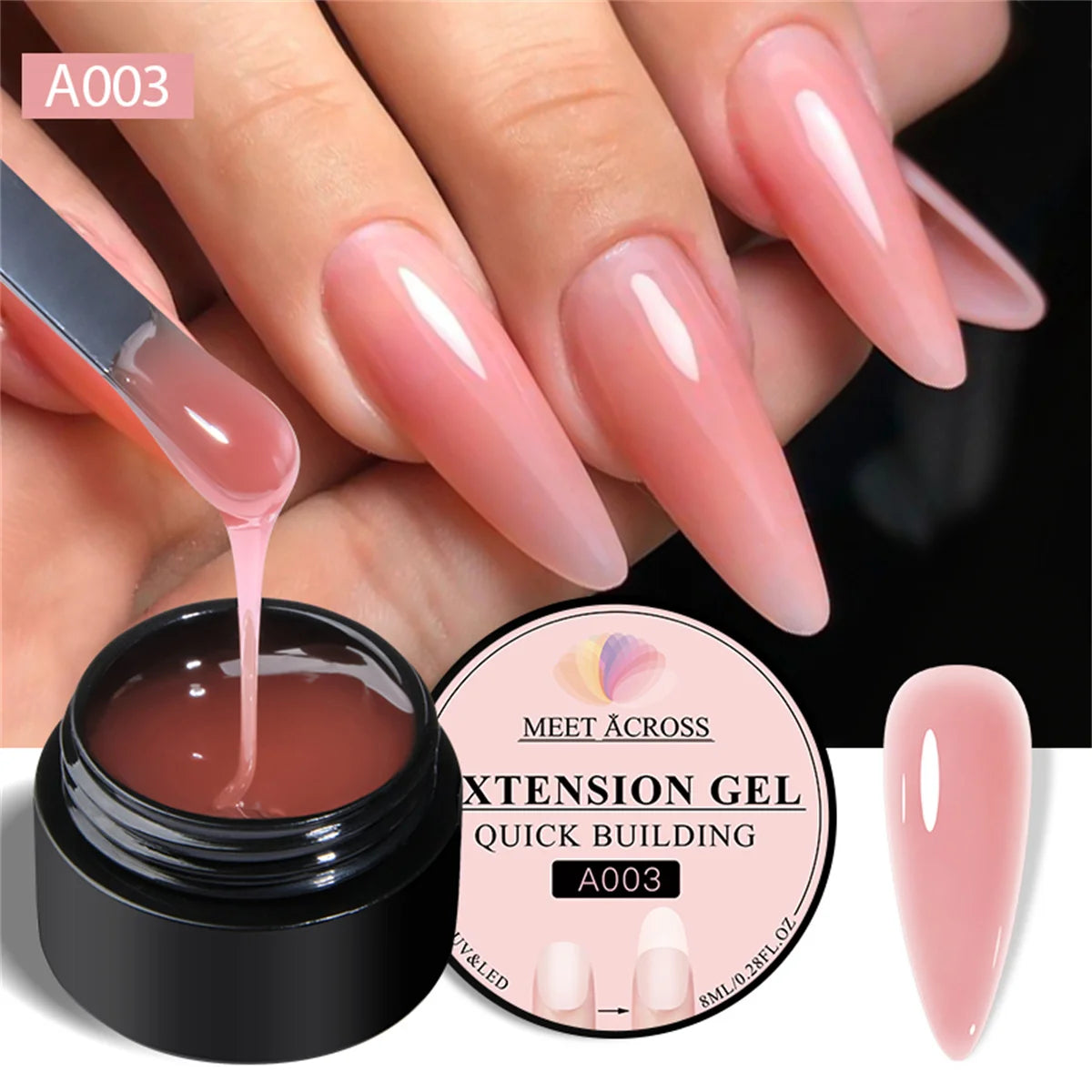 6pcs Gel Extension Nail Kit Quick Building Nail Extension Gel Polish Set 8ml Nude Pink UV Construction Gel For Nail Extensions