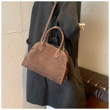 Ladies' Top-handle Bag High-end Feel Niche Design Large Capacity Vintage Commute Handbag For Autumn/winter Season