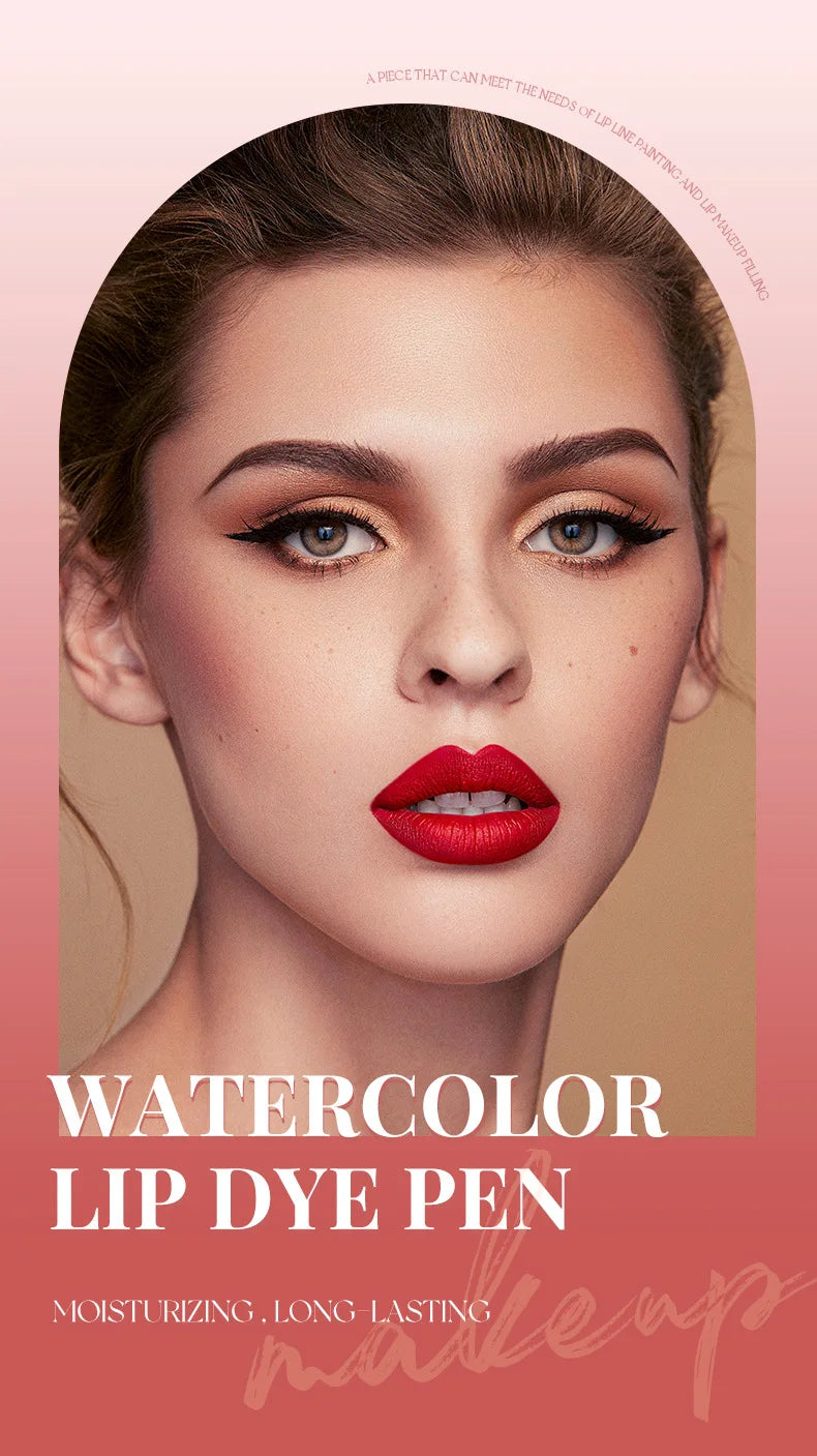 Water Lip Liner Marker Pen Hydrating Waterproof Lip Stain Long Lasting Colour Matte Lipstick Contour Pen With A Natural Effect