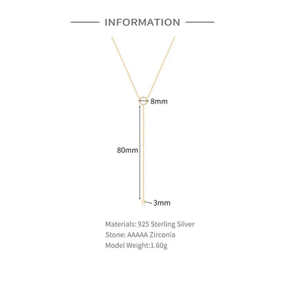 S925 Sterling Silver Double-Deck Circle Zircon Pendant Long O-Chain Choker Necklace 2024 Spring Women Wedding Fine Jewelry