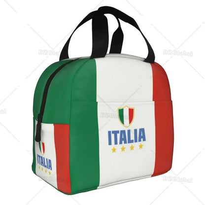 Flag of Italy Lunch Bag Women Italian Patriotic Resuable Cooler Thermal Insulated Lunch Box for Work School Picnic Food Bags