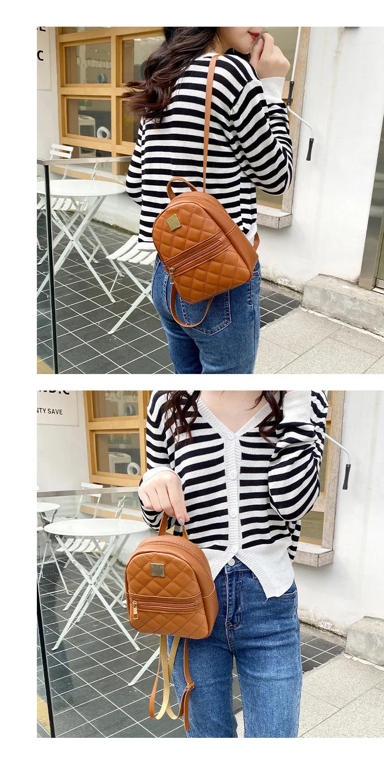 Embroidery small backpack ladies bags Korean version of the girls small schoolbag schoolbag one piece of foreign solid color lov