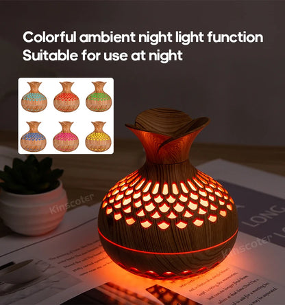 Wood Grain Humidifier 300ml USB Aroma Diffuser Atomizer USB Household Humidifier Hydrating Instrument Desktop Humidifier