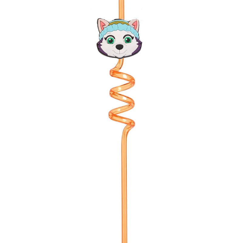 Paw Patrol Anime Party Straw Birthday Party Cartoon Decoration Gift