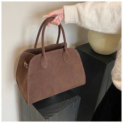 Ladies' Top-handle Bag High-end Feel Niche Design Large Capacity Vintage Commute Handbag For Autumn/winter Season