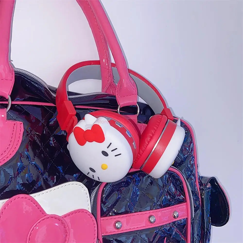 Hello Kitty Cute Bluetooth Headphone Wireless Headsets Anime Cartoon Stereo Headset Earphone With Mic Fashion Hottie Y2k Gifts