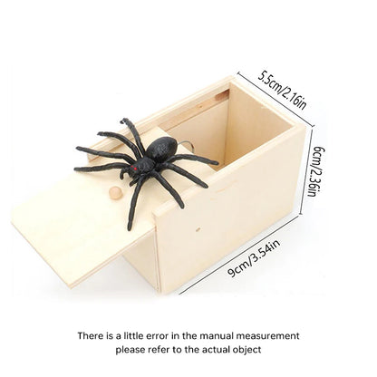 Trick Spider Funny Scare Box Wooden Hidden Box Quality Prank Wooden Scare Box Fun Game Prank Trick Friend Office Toys