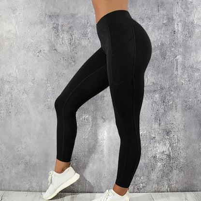 Women Sports Leggings Gym Pocketed Yoga Pants Fitness Running Pants Stretchy Sportswear Plus Size Sports Gym Yoga Pant for Women