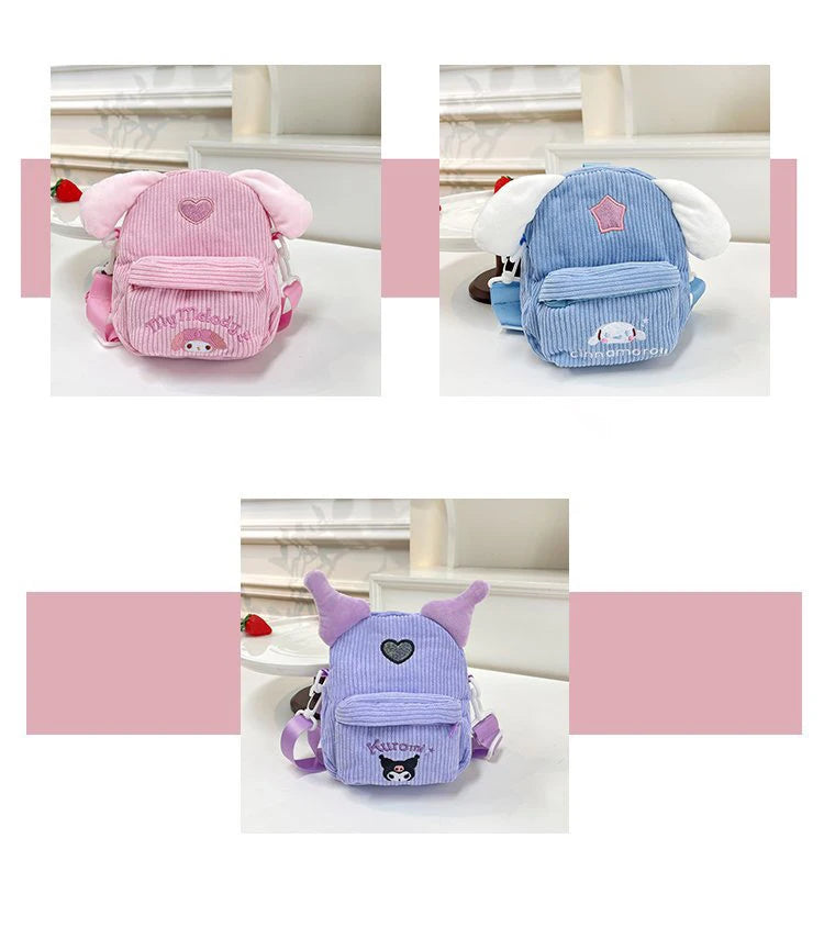 Kawaii Sanrio Plush Bag My Melody Kuromi Cartoon Animal Handbag Cute Cinnamoroll Storage Tote Bags Women Girls Birthday Gifts