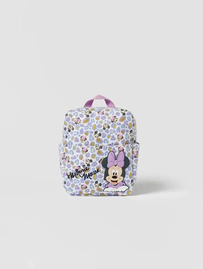 Disney Mickey Mouse Cartoon Fashion Backpack Women's Minnie Canvas School Bag Fashion Large Capacity Backpack Girls Mochila