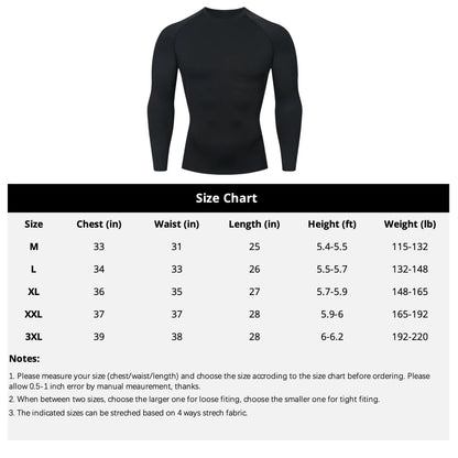 2 Pack Men's Compression Shirts Long Sleeve Athletic Workout Tops Base Layer Quick Dry Sports Athletic Workout T-Shirt