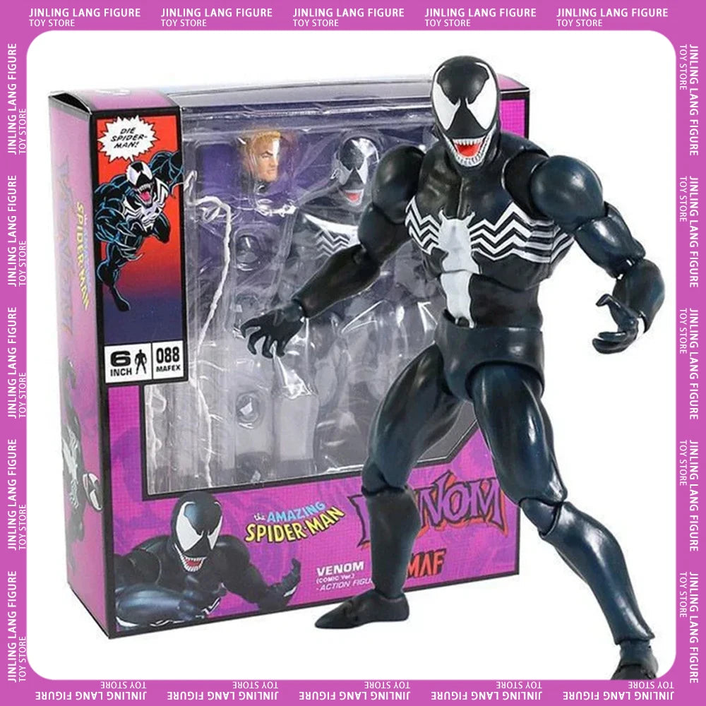 Mafex 088 Marvel Spider-Man Venom Comic Ver Re-Release Action Figures The Amazing Spiderman Collectible Toys Children For Gifts