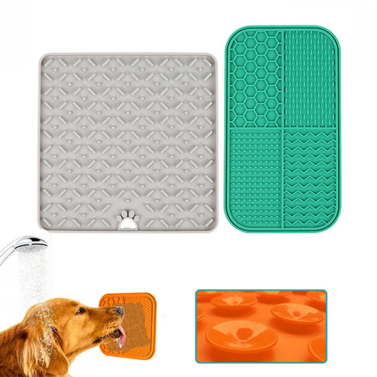 Pet Placemat Silicone Pets Eating Slowly Food Pad Cat Slow Feeding Mat Dog Lick Mats  Cats Dogs Feeding Supplies