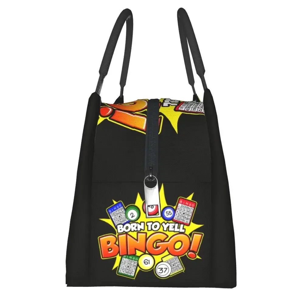 I Love Bingo Game Insulated Lunch Bags for School Office Waterproof Cooler Thermal Lunch Box Women lunchbag