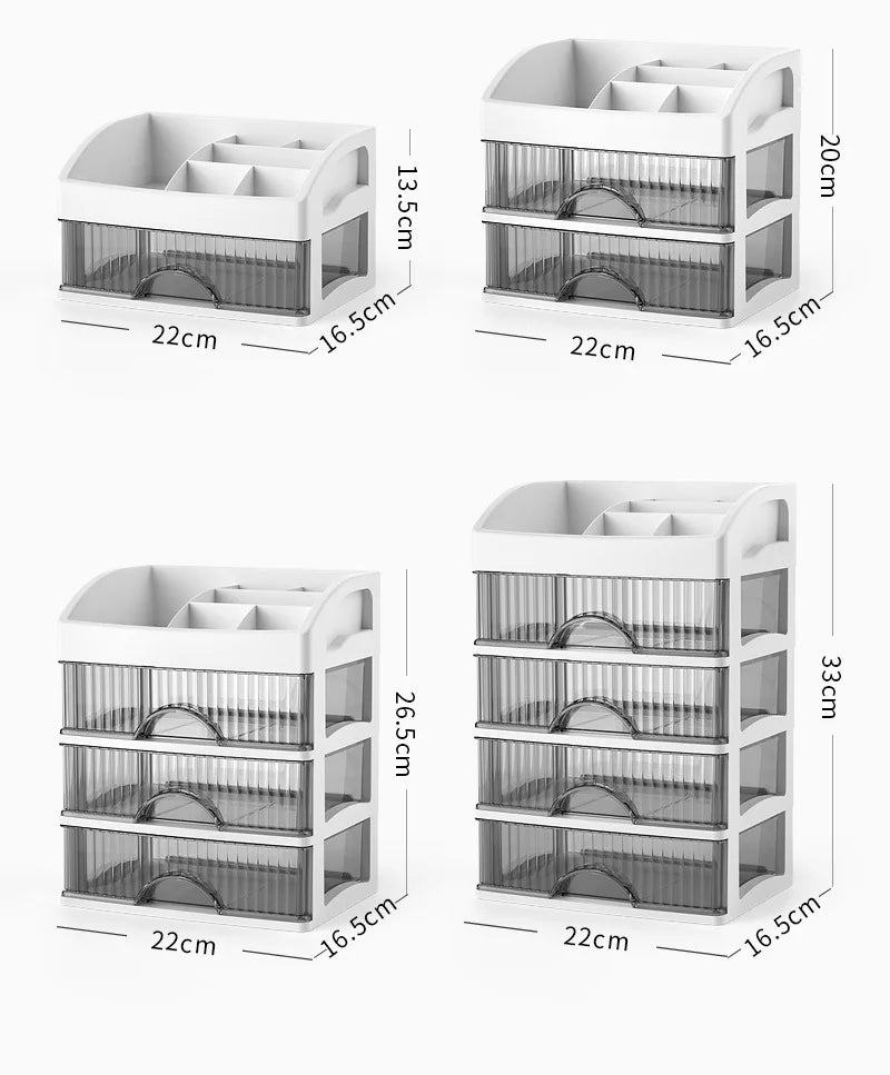 Multi-layer Desktop Drawer Case Jewelry Container Lipstick Holder Plastic Makeup Organizer Box Large Cosmetic Storage Boxes