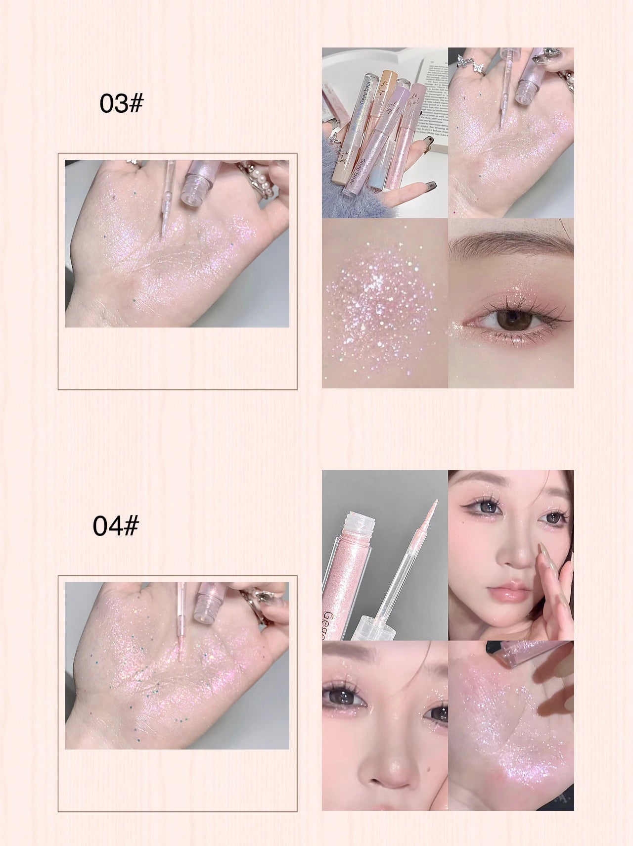 Gem Tear Liquid Eye Shadow Broken Diamond Sequins Eyeliner Pearlescent Fine Flash Silkworm Brightening Highlight Eyeshadow Stick