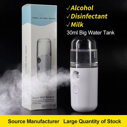 30ml Mini Humidifier Portable Rechargeable Small Wireless Nano Personal Face Sprayer Cool Mist Maker Fogger Humidifier