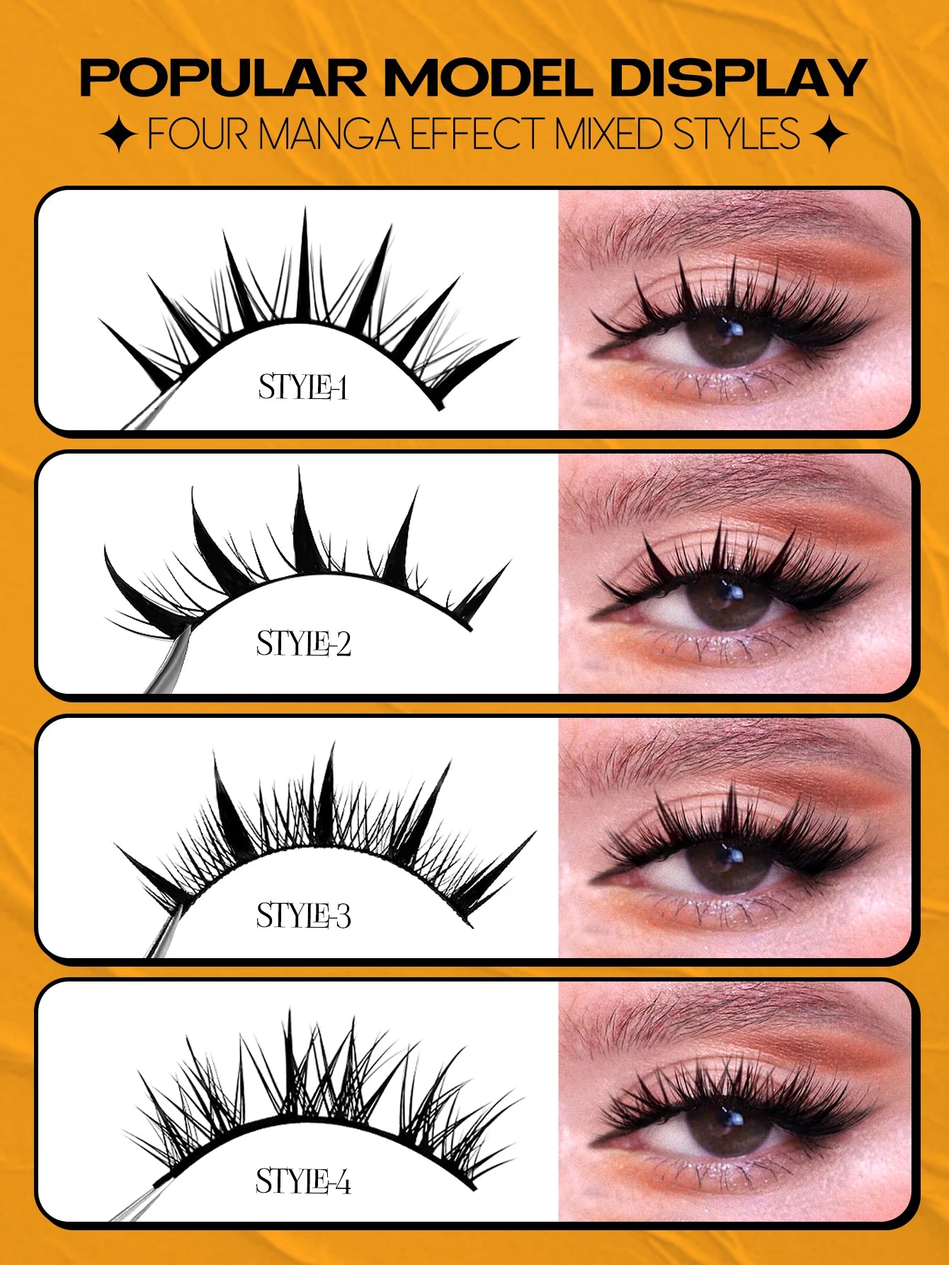 GROINNEYA Eyelashes 3D Mink Lashes Fluffy Soft Wispy Natural Cross Lash Extension Reusable Fake Lashes Mink False Eyelashes