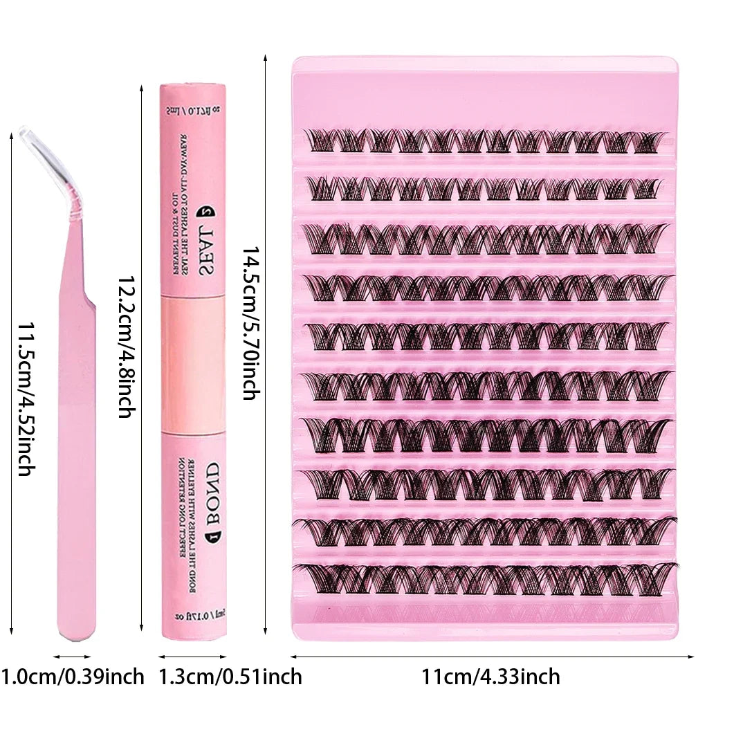 Eyelashes Extension Kit 120 Clusters DIY Lash Extensions Kit Lash Clusters Mix Length Eye Makeup Tool For Eyelash Extensions