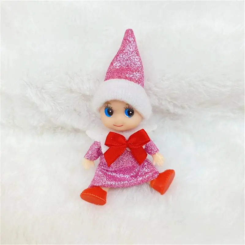 Christmas Baby Elf Dolls Kawaii Mini Babies Elf Dolls Set Plush Toys Accessories Festive Party Christmas Toys Gift for Kid Child