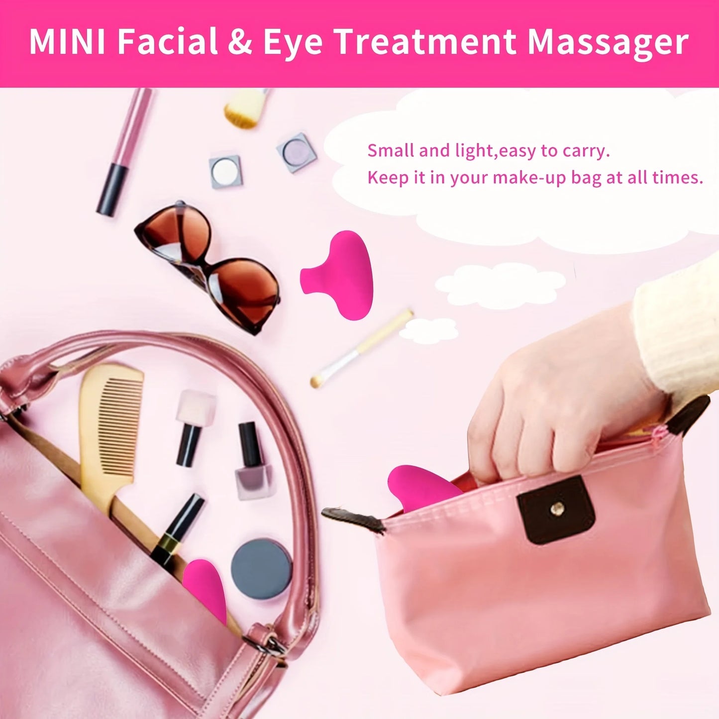 Pocket Mini Ring Face and Eye Massager Portable USB Charging Waterproof Face Eyes Relieve Fatigue Facial Skin Care Tools