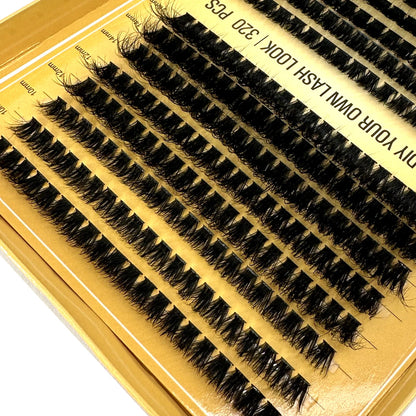 16Rows 320Bundles 5D Fluffy Lashes Cluster 60/80/100D Thick Eyelash Russia Curl Wispy Individual Lashes 8-16mm Eyelash Extension