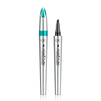 QIC Four-Jaw Ultra-Fine Liquid Eyebrow Tattoo Pencil Waterproof And Sweat-Proof Dark Brown Liquid Brow Pen Makeup Cosmetics