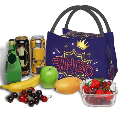 I Love Bingo Game Insulated Lunch Bags for School Office Waterproof Cooler Thermal Lunch Box Women lunchbag