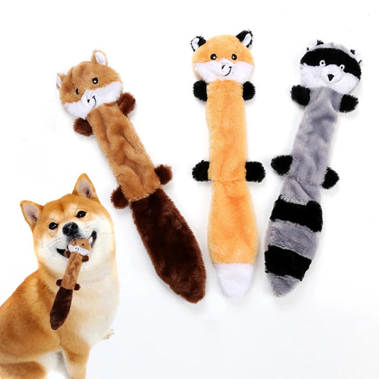 1/3 Pcs, Fox Raccoon & Squirrel - Unfilled Squeaky Dog Toys, Chew Toys for Small to Medium Breeds Soft Plush Toys Puppy Toys