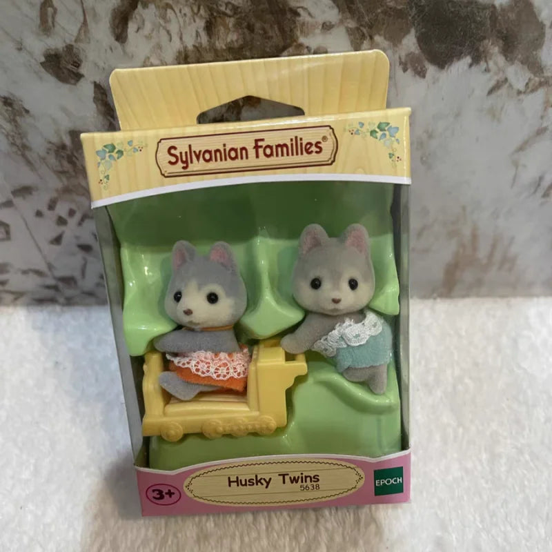 Sylvanian Families Figures Ternurines Husky Sheep Poodle Ear Fox Twins  Anime Figurine Room Decoration Model Toys Gift For Kids