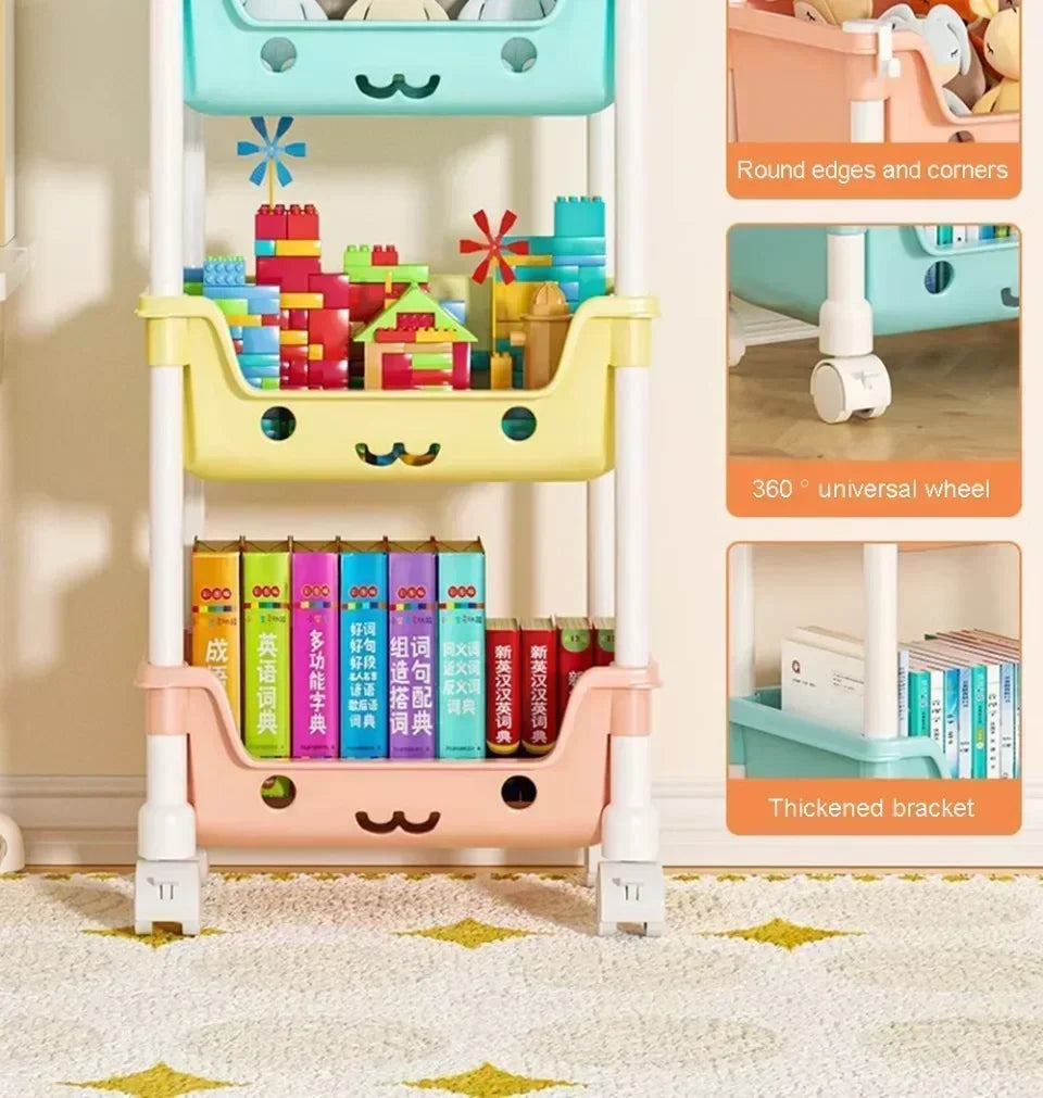 Toy Storage Trolley Bookshelf Snack Rack For Children Storage Organizer Bathroom Accessories Closet Organizer Kitchen Storage