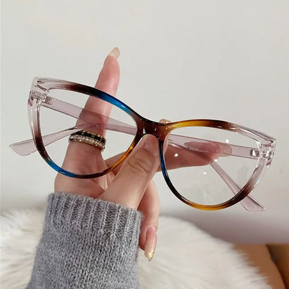 2024 New Anti Blue Light Cat Eye Glasses Women Men Brand Trend Transparent Computer Eyewear Optical Spectacle Blocking Eyeglass