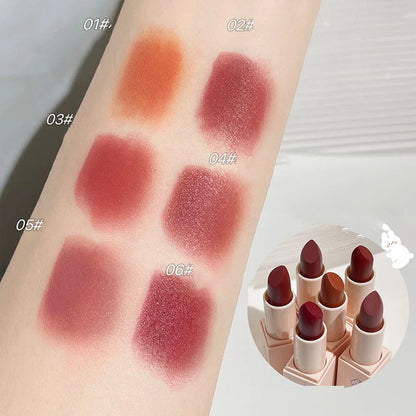 Matte Cute Lipstick Long Lasting Sexy Bright Red Lip Tint Balm Moisturizing Velvet Nude Lipstick Enhances Complexion Cosmetics