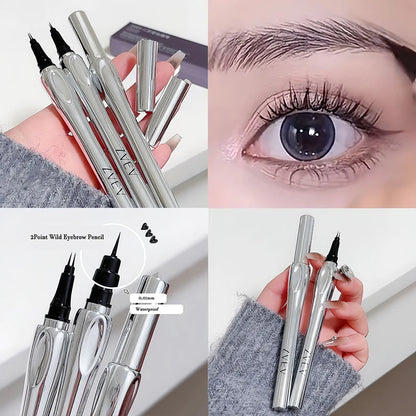 2 Point Eyebrow Pen Waterproof Liquid Tattoo Eyebrow Enhancers Long Lasting 0.01MM Ultra Thin Eyebrow Eyelash Pen Cosmetics