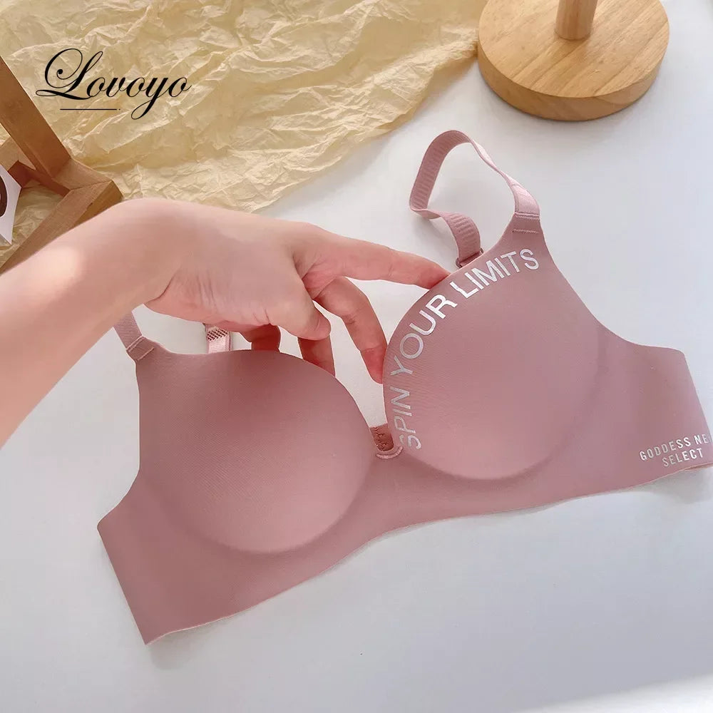 Fashion Women Seamless Bra Sexy Push Up Bralette Underwear Wireless Female Lingerie Letter Pattern Bras Three Quarters