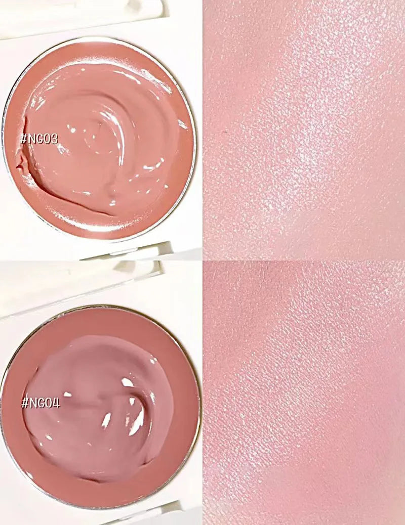 Peach Pink Creamy Blush Cheek Rouge Contouring Brighten Skin Tone Waterproof Multi-purpose Eyeshadow Blusher Girl Feeling Makeup