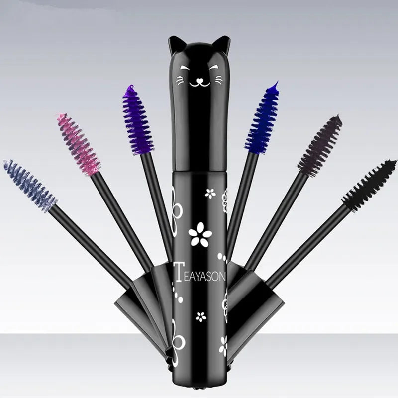 6 Color Mascara Waterproof Fast Dry Eyelashes Curls Extension Make-Up Eyelashes Blue Pink Purple Black White Coffee Ink Mascara