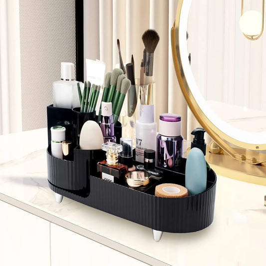 New 360 Rotating Makeup Organizer,Large Capacity Cosmetic Display Case Desktop Storage Box For Makeup Brushes Eyeliner Skincare