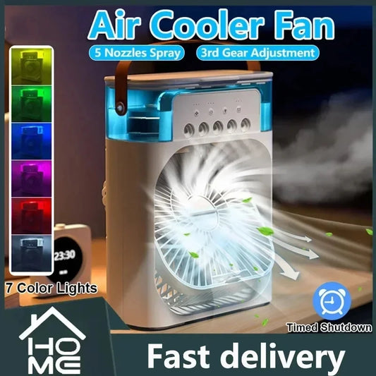 3 In 1 New Fan AIr Conditioner Household Small Air Cooler LED Night Light Portable Humidifier Air Adjustment Fan Office Home Fan