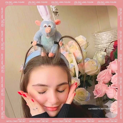 New Ratatouille Hairband Plush Doll Headband Cartoon French Wide-Brimmed Hairpin Photo Headdress Creativity Cute Toy Kids Gifts