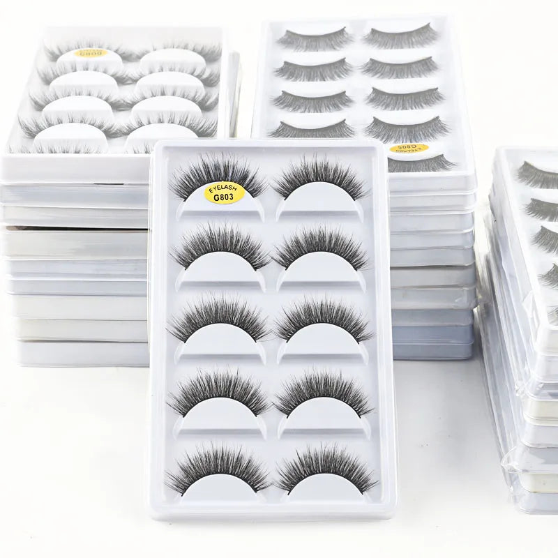 Half Lashes Mink Eyelashes Natural Soft Cat Eye False Eyelashes Long Wispy 3D Mink Lashes Makeup Eyelash Extension Fake Lashes