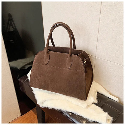 Ladies' Top-handle Bag High-end Feel Niche Design Large Capacity Vintage Commute Handbag For Autumn/winter Season