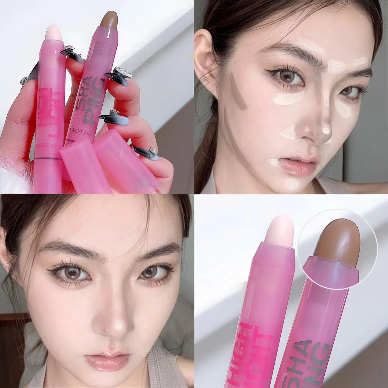 3D Facial Shaping Contour Pen Cream Makeup Highlight Stick High Gloss Brightening Natural Nose Shadow Repair Facial Flatness