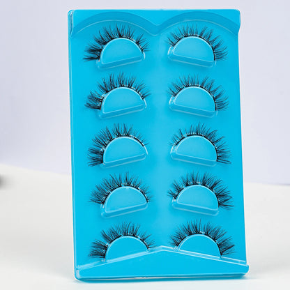 5 pairs Eyelashes 3D Natural False Lashes Fluffy Soft Lashes Wispy Natural Eyelash Extension with bond and seal,tweezer