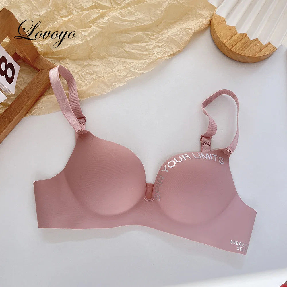 Fashion Women Seamless Bra Sexy Push Up Bralette Underwear Wireless Female Lingerie Letter Pattern Bras Three Quarters